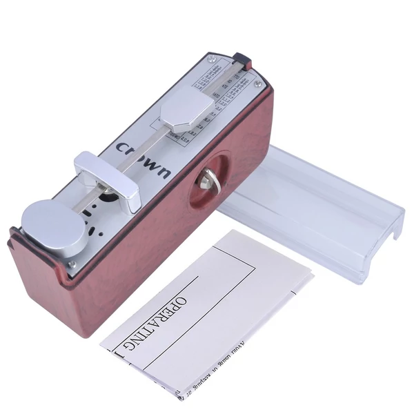 Hordozható mini mechanikus metronóm univerzális metronóm 11 cm magasság zongorához, gitárhoz, hegedűhöz, ukuleléhez, citerához - barna