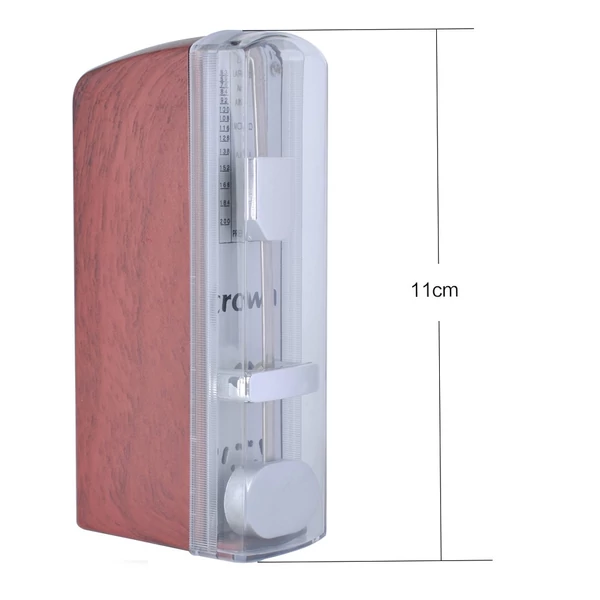 Hordozható mini mechanikus metronóm univerzális metronóm 11 cm magasság zongorához, gitárhoz, hegedűhöz, ukuleléhez, citerához - barna