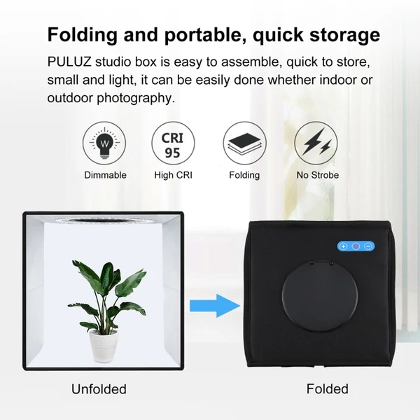 PULUZ SoftBox szett Hordozható összecsukható fotófény-módosító fényképező sátordoboz 12 színű háttérrel