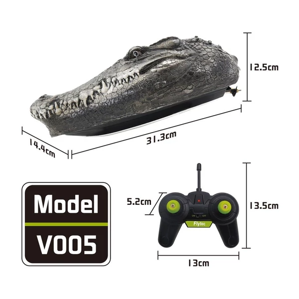 Flytec V005 2,4G távirányítós elektromos versenycsónak krokodilfejes 