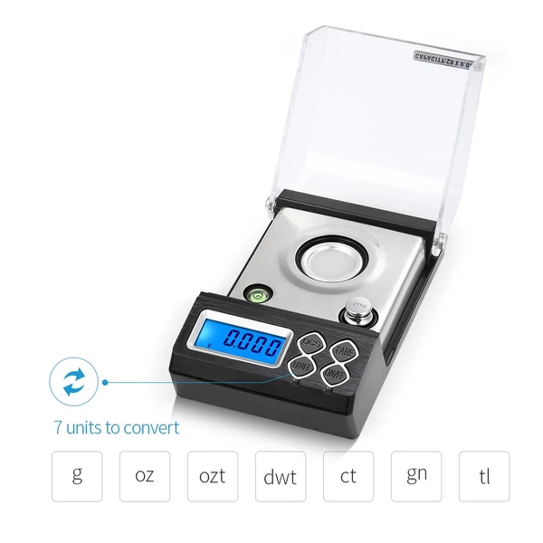 Nagy pontosságú professzionális digitális milligramm mérleg 20g/0,001g