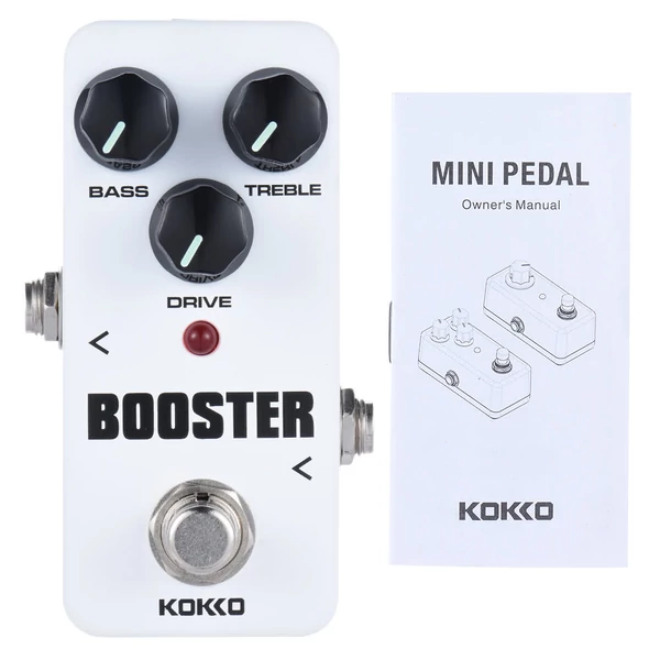 KOKKO FBS2 Mini Booster pedál, hordozható 2 sávos EQ gitár effekt pedál