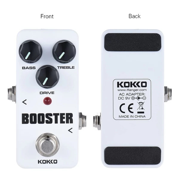 KOKKO FBS2 Mini Booster pedál, hordozható 2 sávos EQ gitár effekt pedál