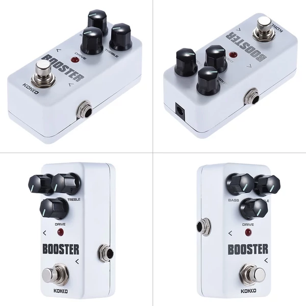 KOKKO FBS2 Mini Booster pedál, hordozható 2 sávos EQ gitár effekt pedál