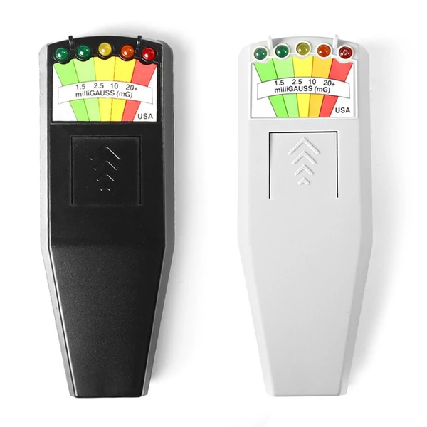 Elektromágneses mező EMF Gauss-mérő Sugárzásérzékelő Hordozható EMF Mágneses mező monitor 5 LED - fehér