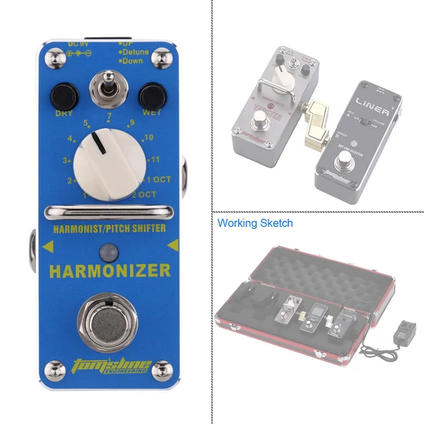 AROMA AHAR-3 Harmonizer – Harmonizáló / Hangmagasság-váltó elektromos gitár effektpedál, mini egyedi effekt, True Bypass-szal