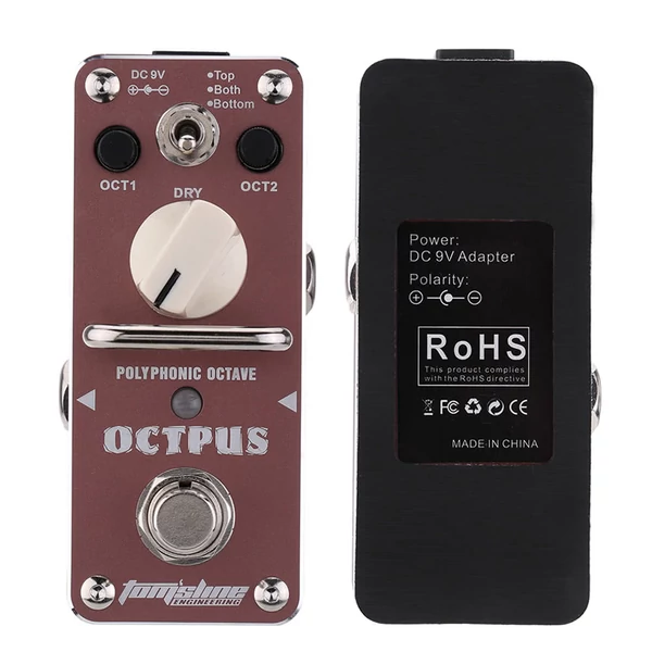 AROMA AOS-3 Octpus polifonikus oktáv elektromos gitár effektpedál, mini, egyetlen effekt, True Bypass funkcióval