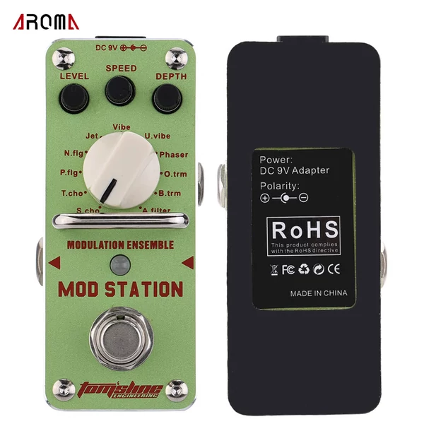 AROMA AMS-3 Mod Station modulációs gitárpedál – kompakt effekt True Bypass funkcióval
