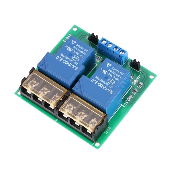2 csatornás DC 12V 30A relékártya modul