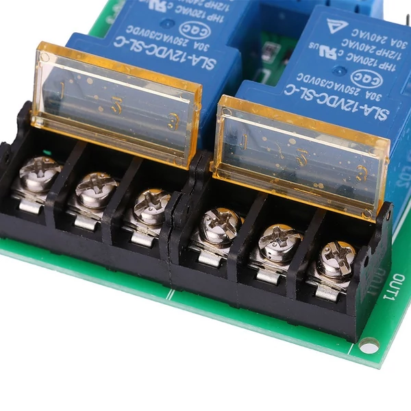 2 csatornás DC 12V 30A relékártya modul