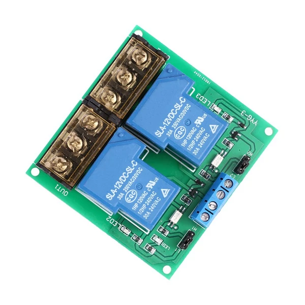 2 csatornás DC 12V 30A relékártya modul