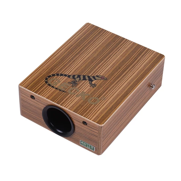 GECKO C-68Z hordozható cajon dob zebrafából, vállpánttal és hordtáskával