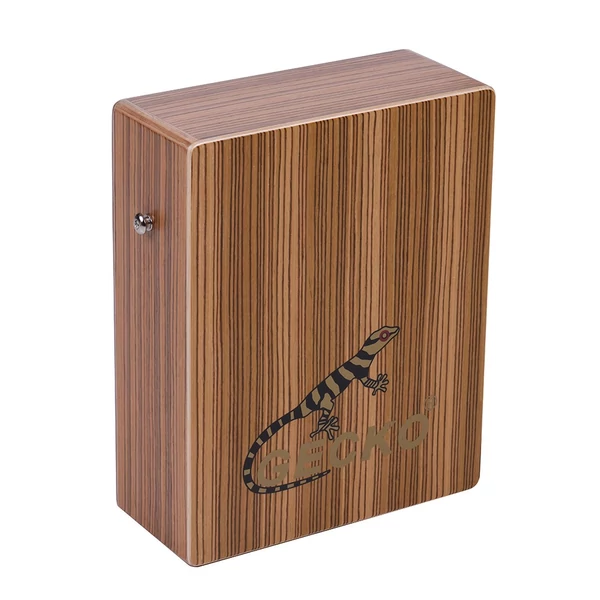 GECKO C-68Z hordozható cajon dob zebrafából, vállpánttal és hordtáskával