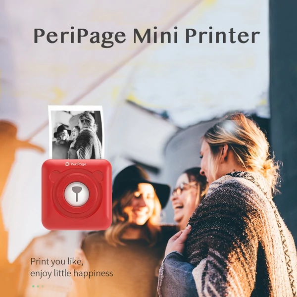 PeriPage A6 mini hőnyomtató – vezeték nélküli, tintamentes nyomtatás képekhez, címkékhez és jegyzetekhez, Android/iOS/Windows kompatibilis