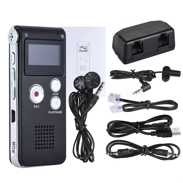 SK-012 8 GB-os intelligens digitális hangrögzítő, diktafon, MP3 zenelejátszó, hangvezérlés, VAR A-B ismétlés