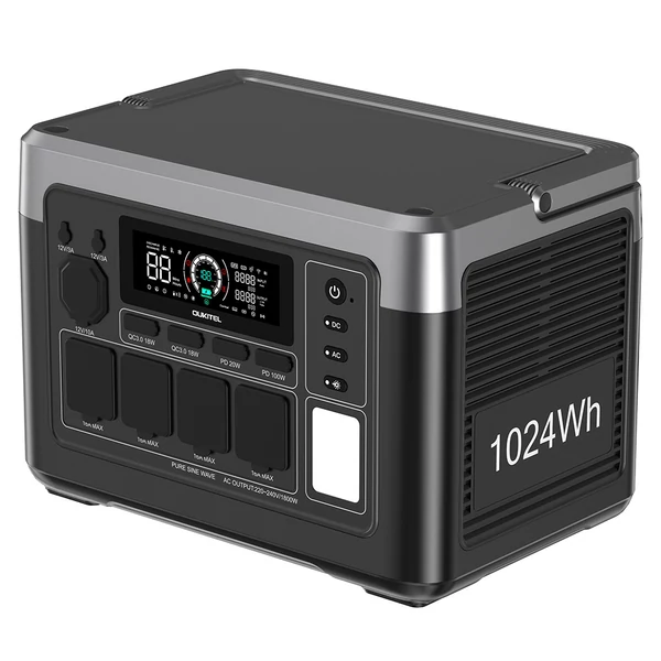 OUKITEL P1000 PLUS hordozható erőmű, 1800W 1024Wh LiFePO4, gyors töltés, okos vezérlés, kültéri, vészhelyzet