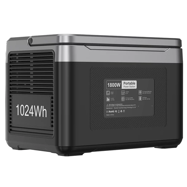 OUKITEL P1000 PLUS hordozható erőmű, 1800W 1024Wh LiFePO4, gyors töltés, okos vezérlés, kültéri, vészhelyzet