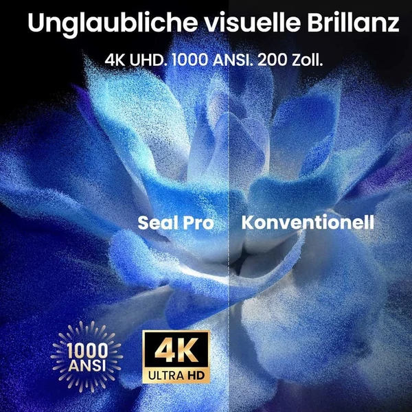[Netflix & Google TV tanúsítvánnyal] ETOE Seal Pro 1000 ANSI LCD projektor, natív 1080P, Dolby Audio, autofókusz, Chromecast