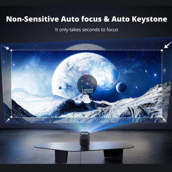 [Netflix & Google TV tanúsítvánnyal] ETOE Seal Pro 1000 ANSI LCD projektor, natív 1080P, Dolby Audio, autofókusz, Chromecast