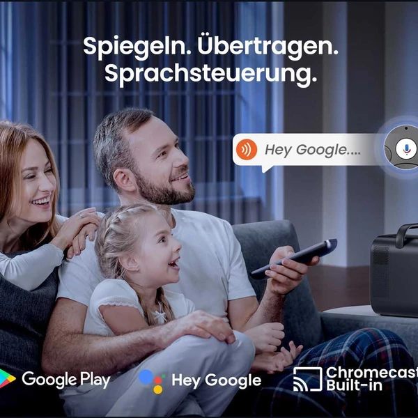[Netflix & Google TV tanúsítvánnyal] ETOE Seal Pro 1000 ANSI LCD projektor, natív 1080P, Dolby Audio, autofókusz, Chromecast