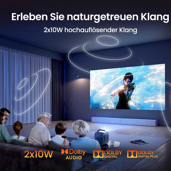[Netflix & Google TV tanúsítvánnyal] ETOE Seal Pro 1000 ANSI LCD projektor, natív 1080P, Dolby Audio, autofókusz, Chromecast