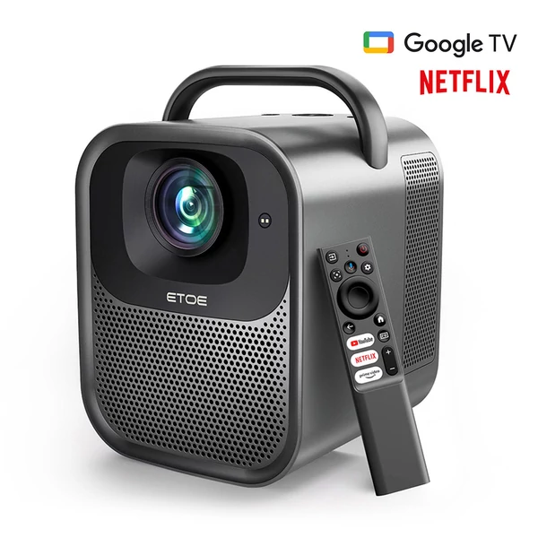 [Netflix & Google TV tanúsítvánnyal] ETOE Seal Pro 1000 ANSI LCD projektor, natív 1080P, Dolby Audio, autofókusz, Chromecast