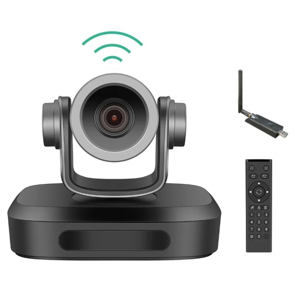 GUCEE G07-18X 2.4G vezeték nélküli PTZ konferenciakamera, 18x optikai zoom, 1080p, autofókusz, 3D zajszűrés