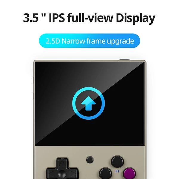 MIYOO Mini Plus 3.5" 2,5D IPS kijelzős játékkonzol, 64GB TF kártya - Szürke