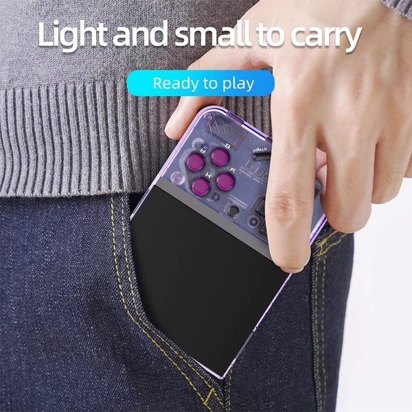 MIYOO Mini Plus 3.5" 2,5D IPS kijelzős játékkonzol, 64GB TF kártya - Lila