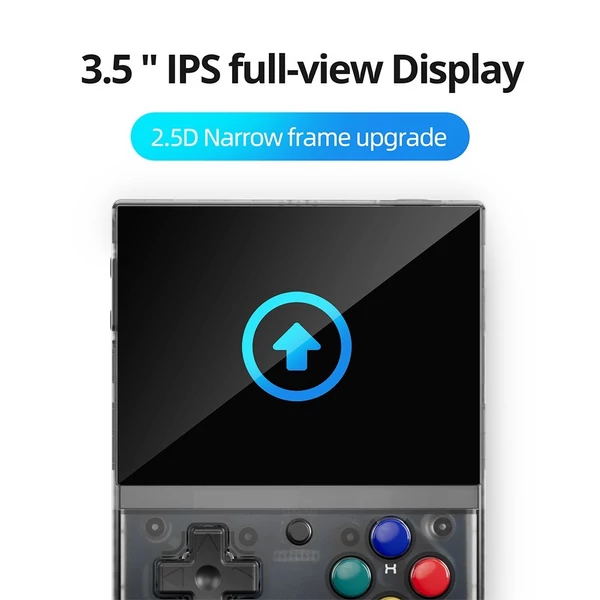 MIYOO Mini Plus 3.5" 2,5D IPS kijelzős játékkonzol, 64GB TF kártya - Fekeke