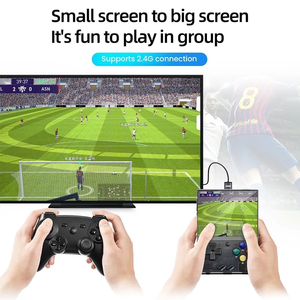 MIYOO Mini Plus 3.5" 2,5D IPS kijelzős játékkonzol, 64GB TF kártya - Fekeke