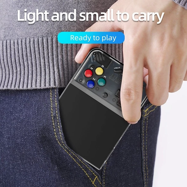 MIYOO Mini Plus 3.5" 2,5D IPS kijelzős játékkonzol, 64GB TF kártya - Fekeke