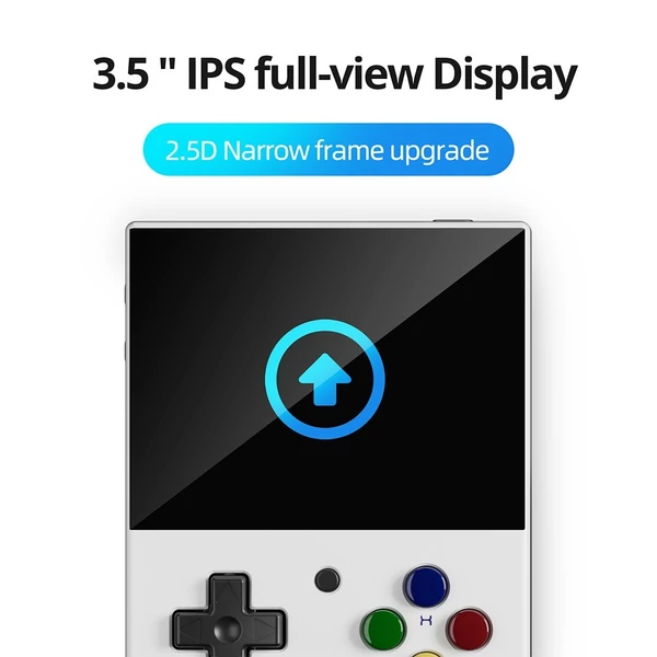 MIYOO Mini Plus 3.5" 2,5D IPS kijelzős játékkonzol, 64GB TF kártya - Fehér