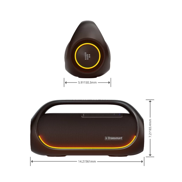 Tronsmart Bang hordozható 60W kültéri IPX6 Bluetooth party hangszóró - Fekete