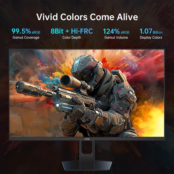 KTC H27T22C 27" gaming monitor, 2560x1440, 180Hz, 1ms, FAST IPS, FreeSync & G-Sync, 124% sRGB, alacsony kékfény, villódzásmentes