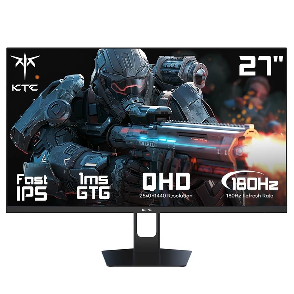 KTC H27T22C 27" gaming monitor, 2560x1440, 180Hz, 1ms, FAST IPS, FreeSync & G-Sync, 124% sRGB, alacsony kékfény, villódzásmentes