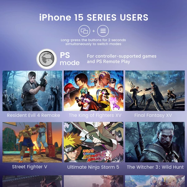 GameSir G8 Galileo Bluetooth játékvezérlő, 6 tengelyes giroszkóp, Hall-effektus karok, 1000mAh, Switch/iOS/Android/PC - Szürke