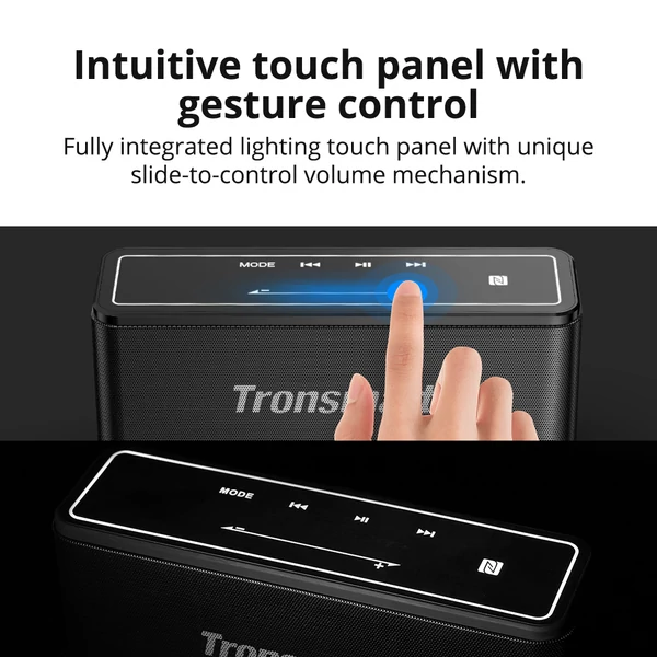 Tronsmart Element Mega SoundPulse™ Bluetooth 5.0 hangszóró, 40W, 3D hangzás, TWS, érintésvezérlés – Fekete