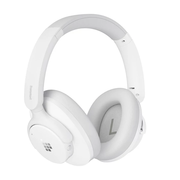 Tronsmart SOUNFII Q20S hibrid ANC fejhallgató, Bluetooth 5.3, 60 óra, Hi-Res, 90° forgó párnák, 2 eszköz, app vezérlés - Fehér