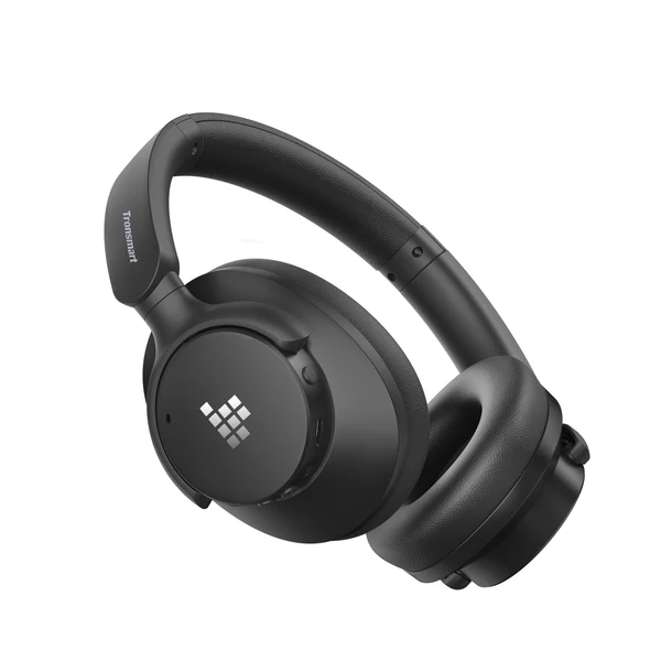 Tronsmart SOUNFII Q20S hibrid ANC fejhallgató, Bluetooth 5.3, 60 óra, Hi-Res, 90° forgó párnák, 2 eszköz, app vezérlés - Fekete
