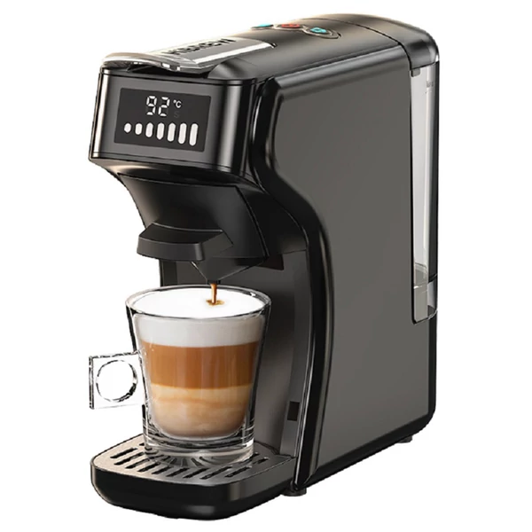 HiBREW H1B 6 az 1-ben kapszulás kávéfőző, 600 ml tartály, 19 bar, hideg/meleg mód, LED - Fekete