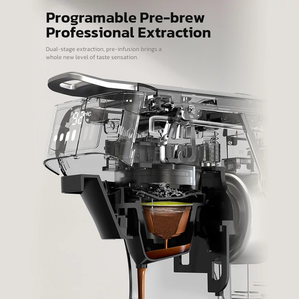 HiBREW H1B 6 az 1-ben kapszulás kávéfőző, 600 ml tartály, 19 bar, hideg/meleg mód, LED - Fekete