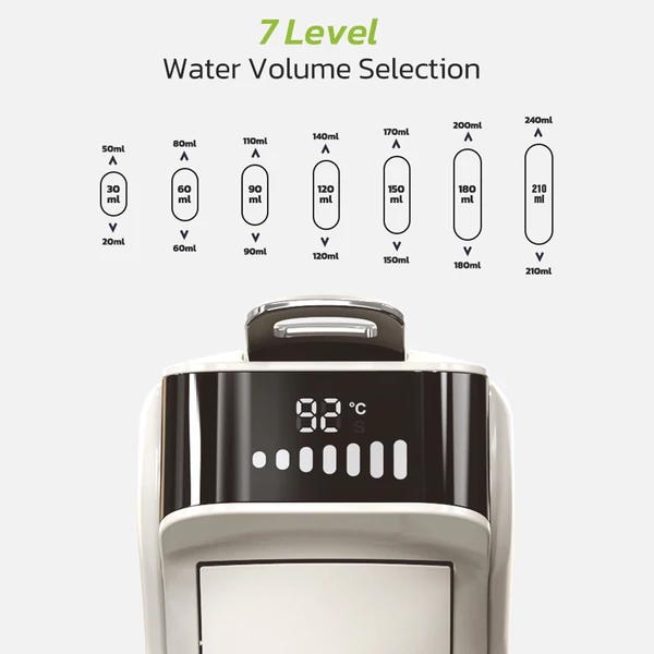 HiBREW H1B 6 az 1-ben kapszulás kávéfőző, 600 ml tartály, 19 bar, hideg/meleg mód, LED - Fehér