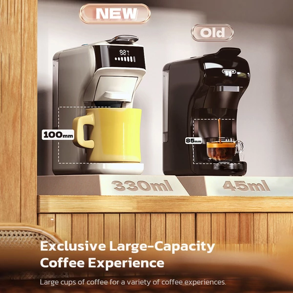 HiBREW H1B 6 az 1-ben kapszulás kávéfőző, 600 ml tartály, 19 bar, hideg/meleg mód, LED - Fehér