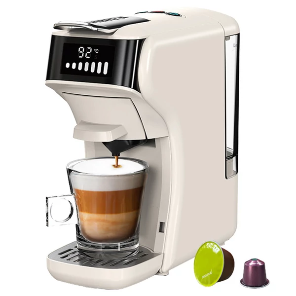 HiBREW H1B 6 az 1-ben kapszulás kávéfőző, 600 ml tartály, 19 bar, hideg/meleg mód, LED - Fehér