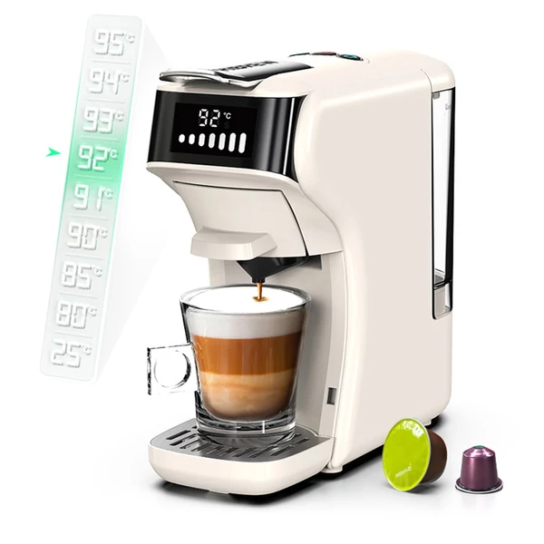 HiBREW H1B 6 az 1-ben kapszulás kávéfőző, 600 ml tartály, 19 bar, hideg/meleg mód, LED - Fehér