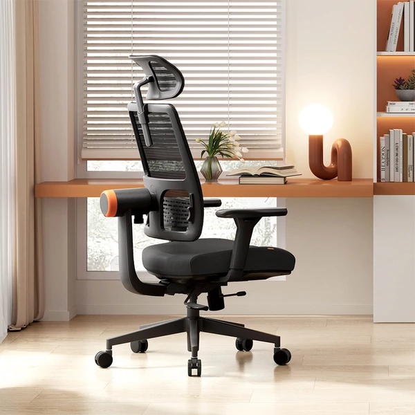 NEWTRAL MAGICH003 ergonomikus irodai szék, automatikus háttámla, állítható fejtámla, 3D karfa - Fekete