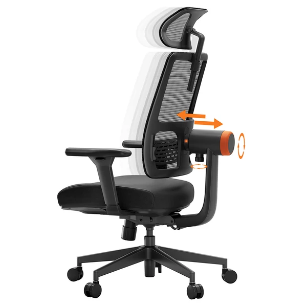 NEWTRAL MAGICH003 ergonomikus irodai szék, automatikus háttámla, állítható fejtámla, 3D karfa - Fekete