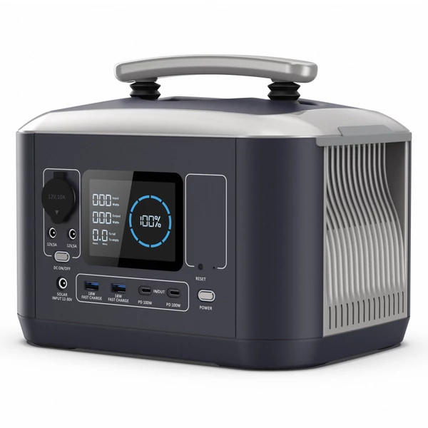 Bigblue CellPowa 600 hordozható áramforrás, 537Wh, 600W kült. generátor, LiFePO4 3500+ ciklus, 0-80% töltés 1,6 óra, 2*AC, 2*DC, 2*USB, 1*autós csatl