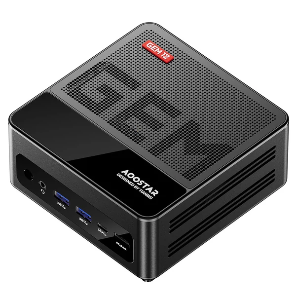 AOOSTAR GEM12 Max Mini PC Barebone (RAM és SSD nélkül), AMD Ryzen 7 8745HS, Dual 2.5G LAN, WiFi 6, Bluetooth 5.2, HDMI 2.1, 2*USB4, DP1.4, 4K@120Hz